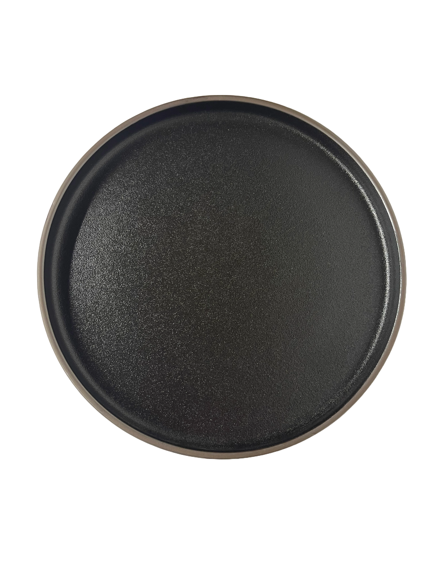 Assiette porcelaine ronde plate noire