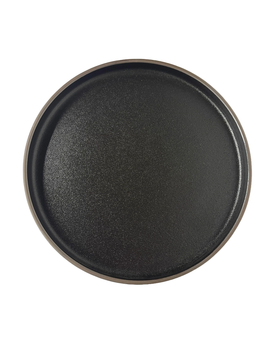 Assiette porcelaine ronde plate noire