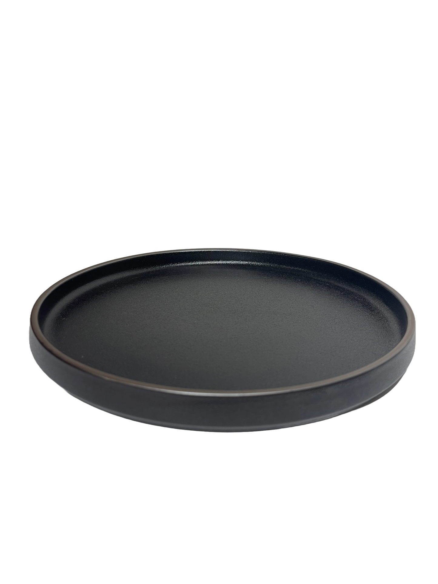 Assiette porcelaine ronde plate noire